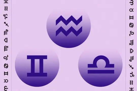 Trzy symbole zodiaku: Wodnik, Bliźnięta i **Waga jaki żywioł** – powietrza.